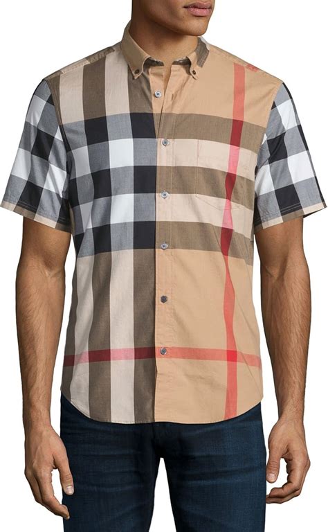 burberry brit tag button down|Burberry signatures for men.